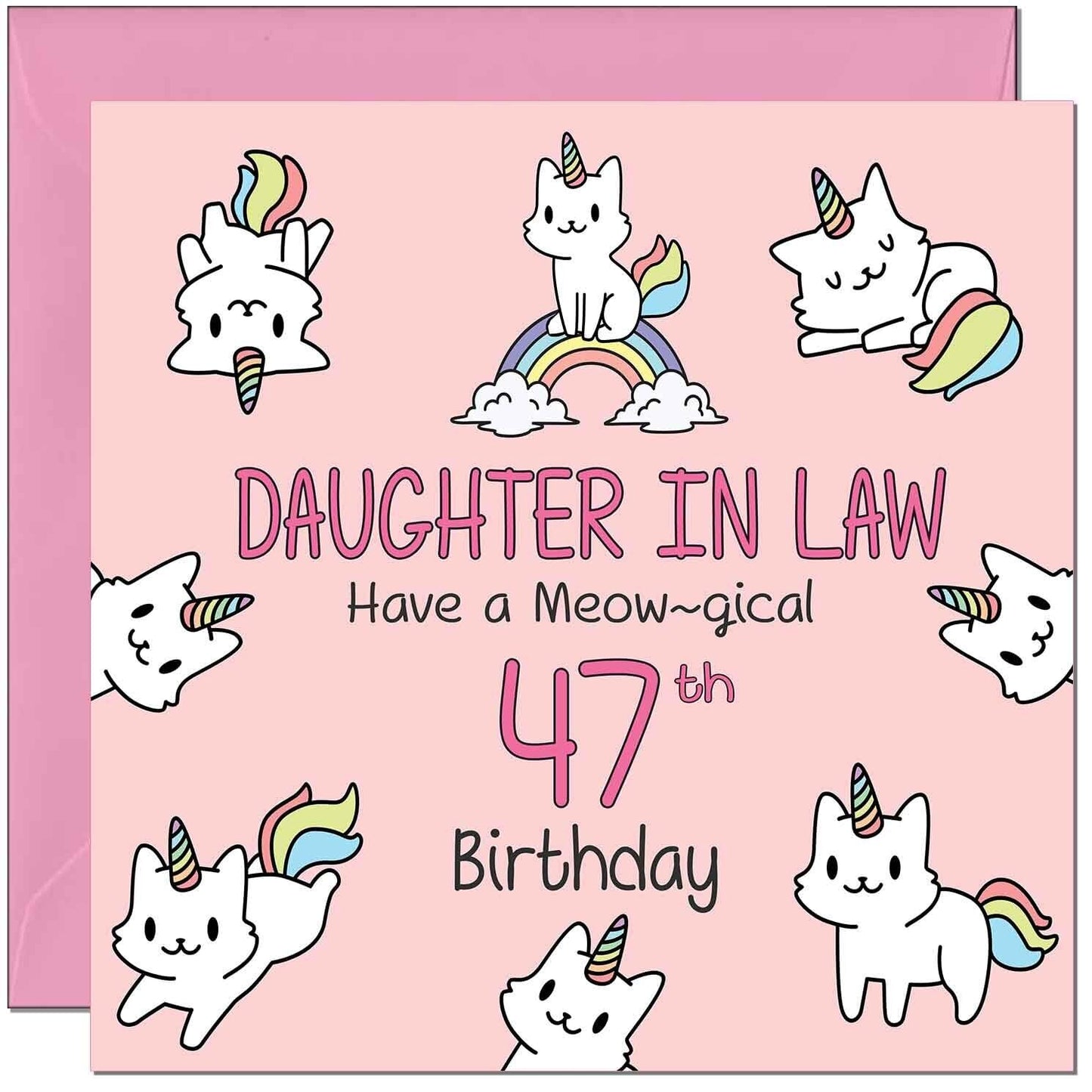 Daughter in Law Birthday Card - Funny Cat Cute Daughter in Laws