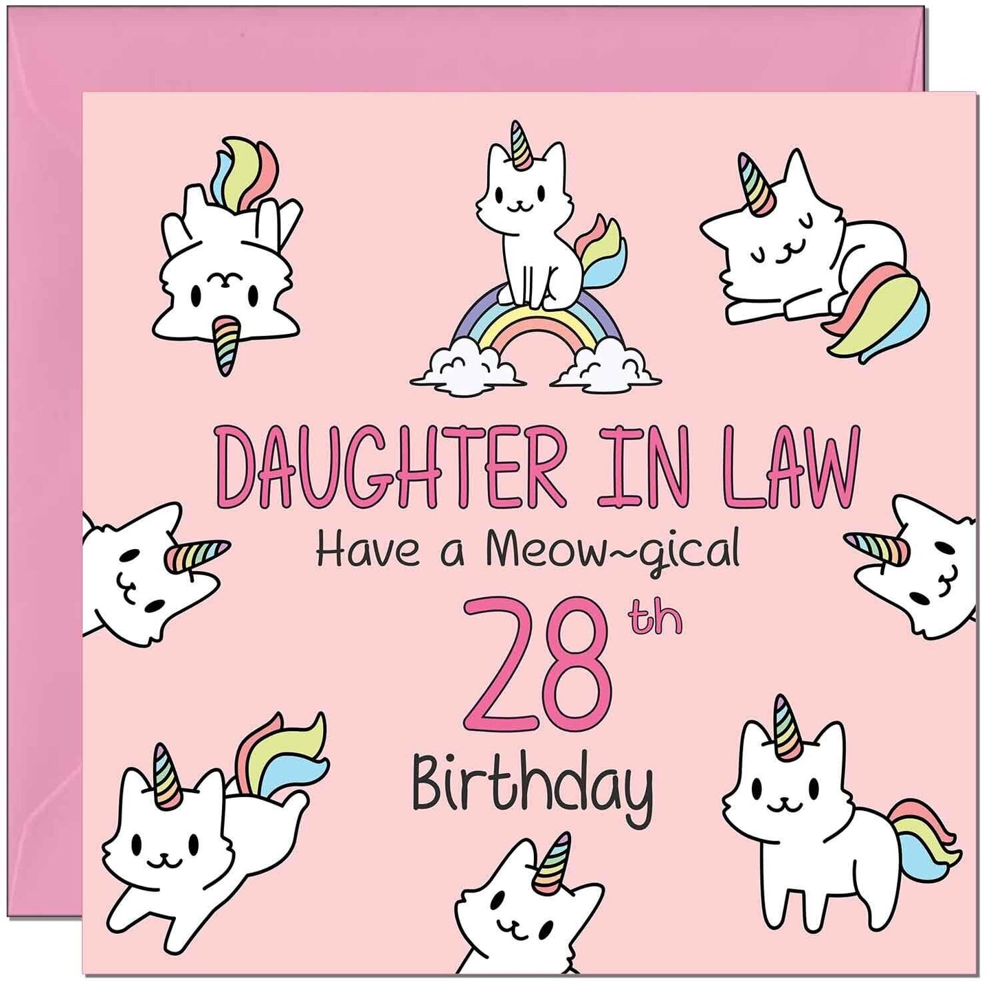 Daughter in Law Birthday Card - Funny Cat Cute Daughter in Laws