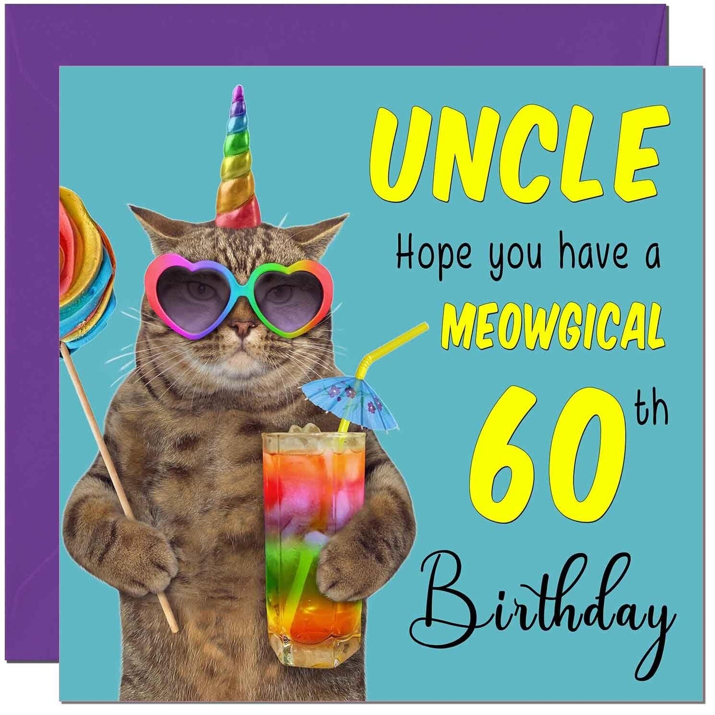 Uncle Birthday Card - Meowgical Cat Funny Uncle's