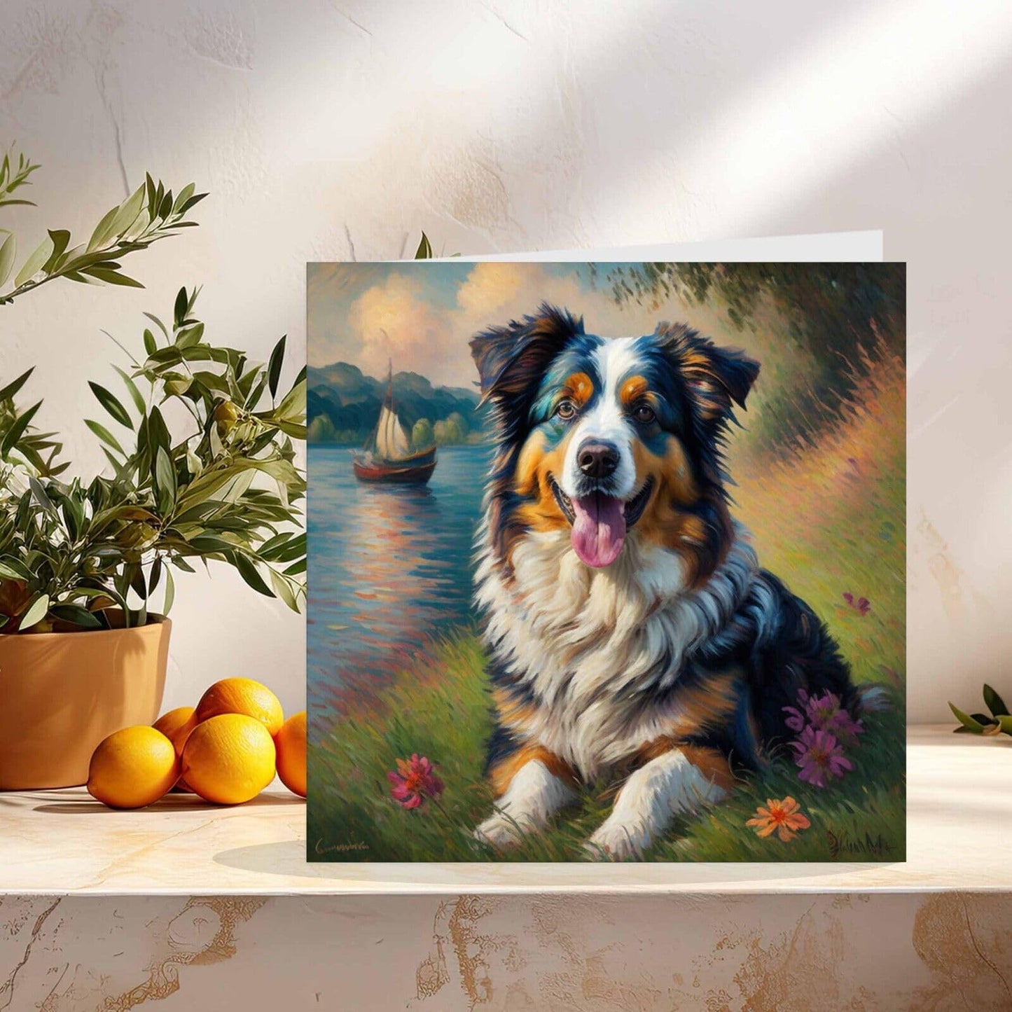 Australian Shepherd Greeting Card - 145mm x 145mm