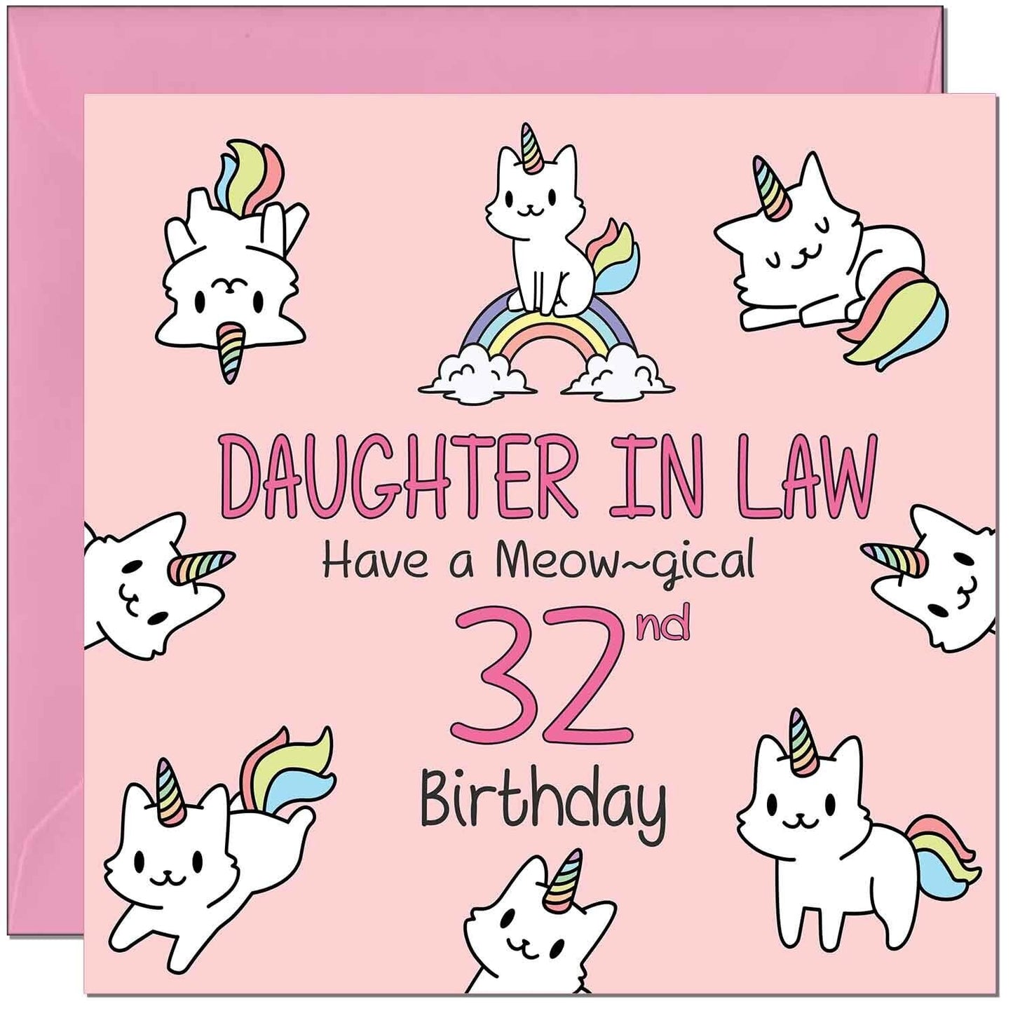 Daughter in Law Birthday Card - Funny Cat Cute Daughter in Laws