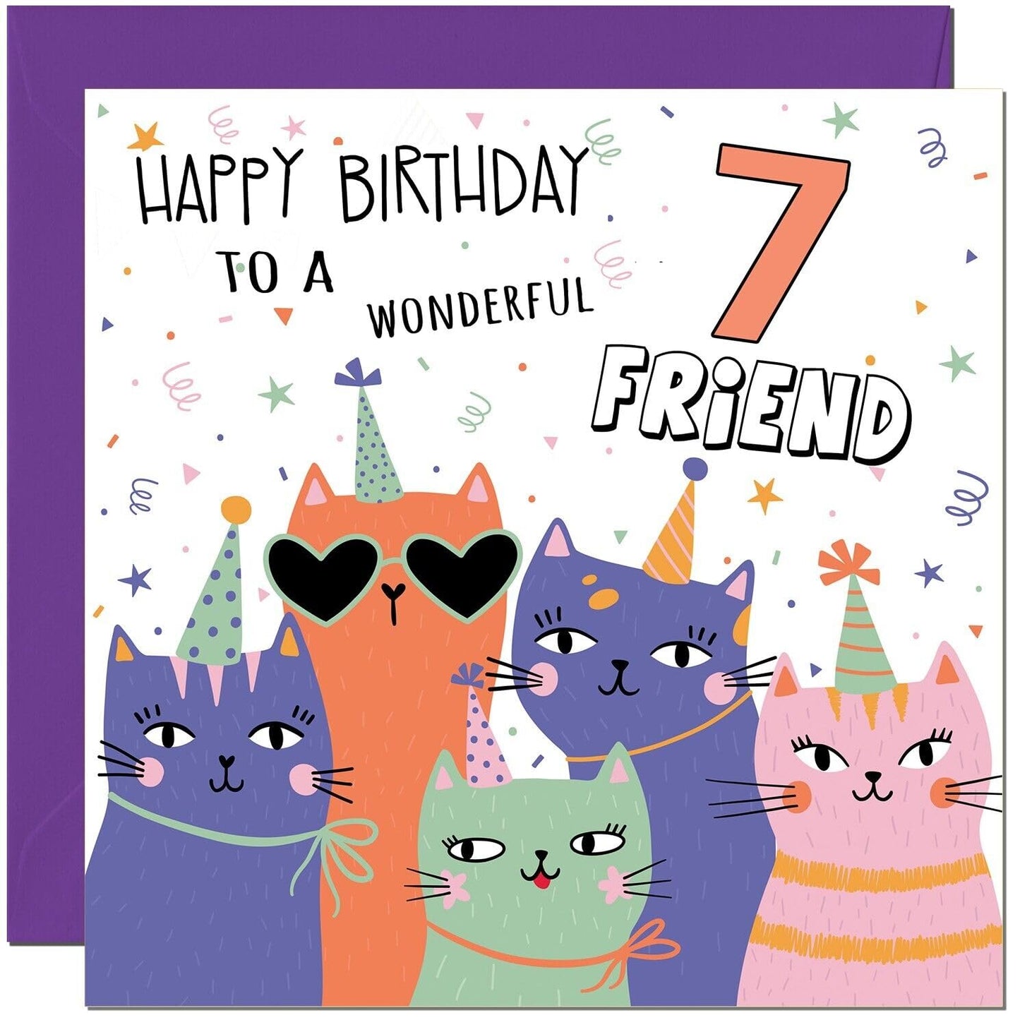 Friend Birthday Card - Childrens Cute Cat Best Friends