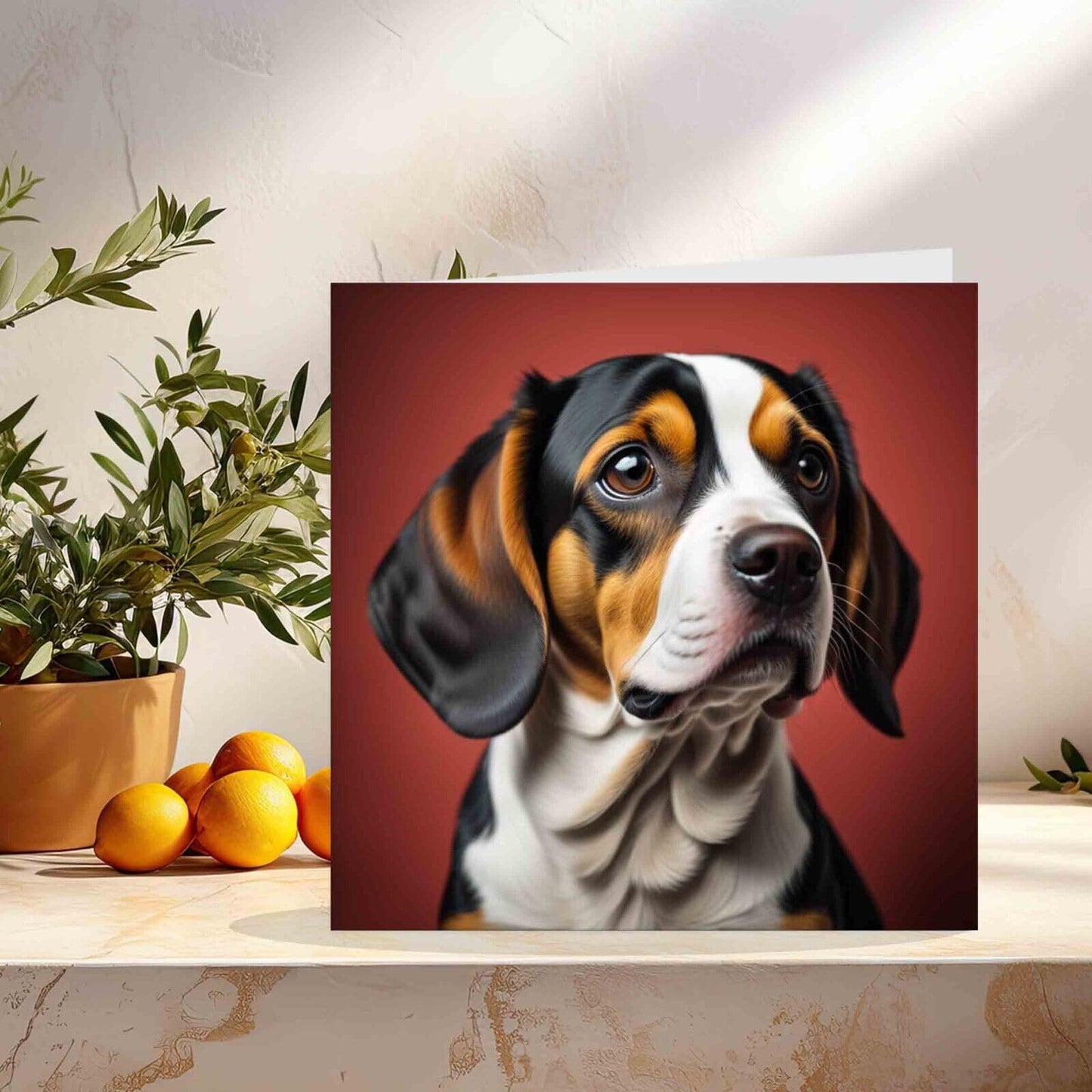 Beagle Greeting Card - With Envelope 145mm x 145mm