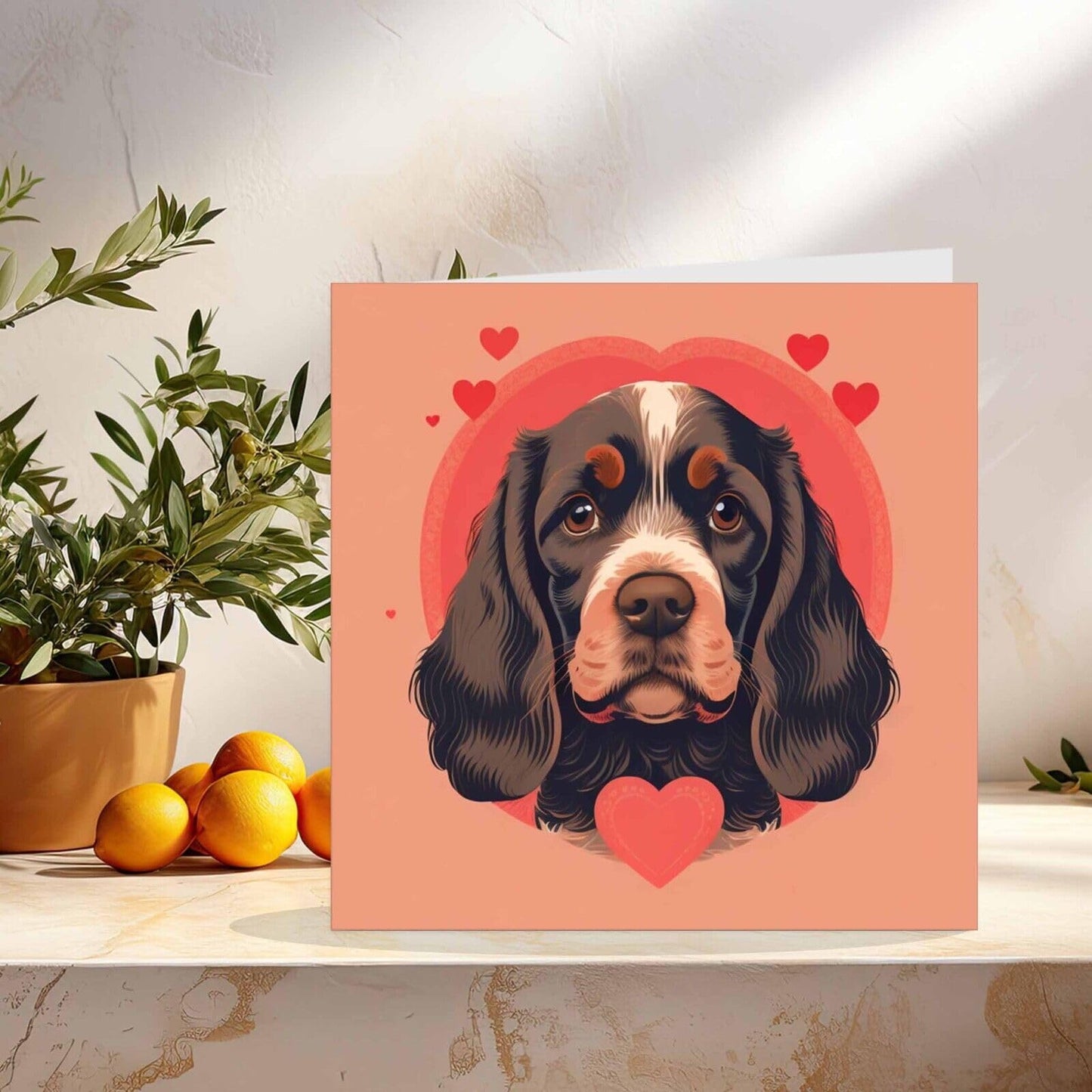 Love Heart Cocker Spaniel Greeting Card - 145mm x 145mm