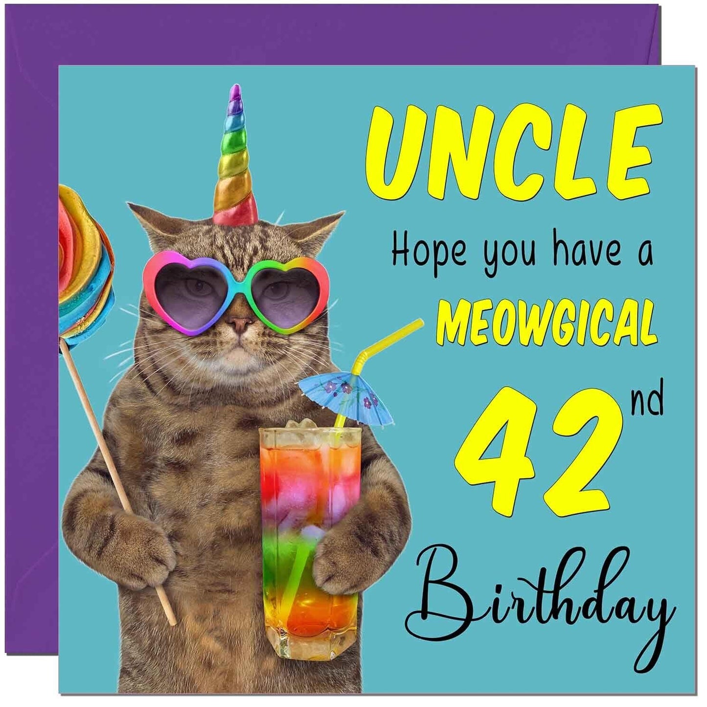 Uncle Birthday Card - Meowgical Cat Funny Uncle's