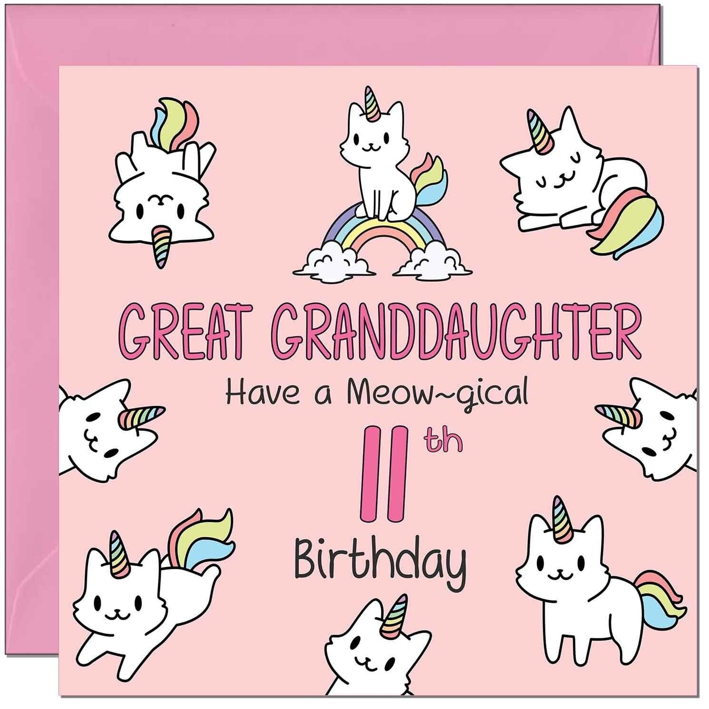 Great Granddaughter Birthday Card - Funny Cat Cute
