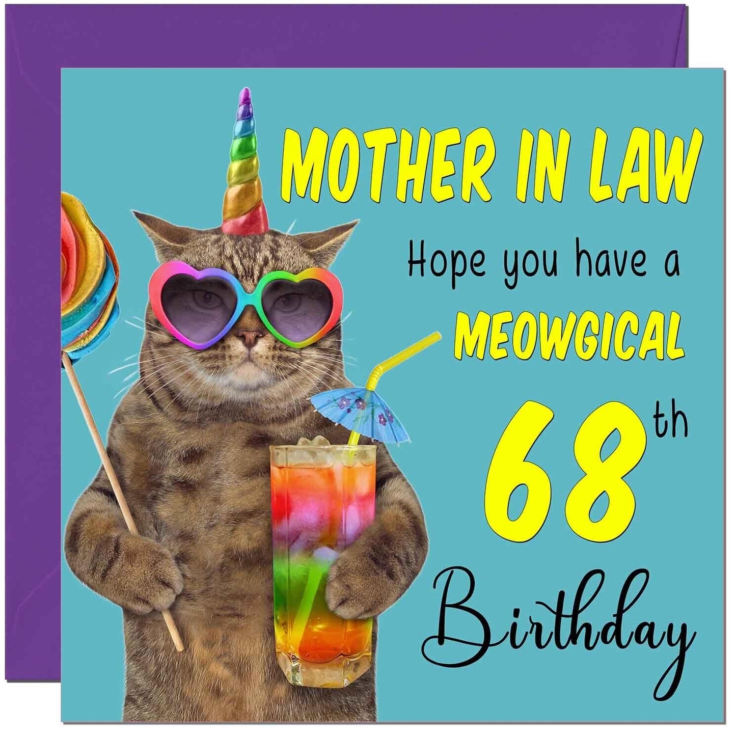 Mother in Law Birthday Card - Meowgical Cat Funny