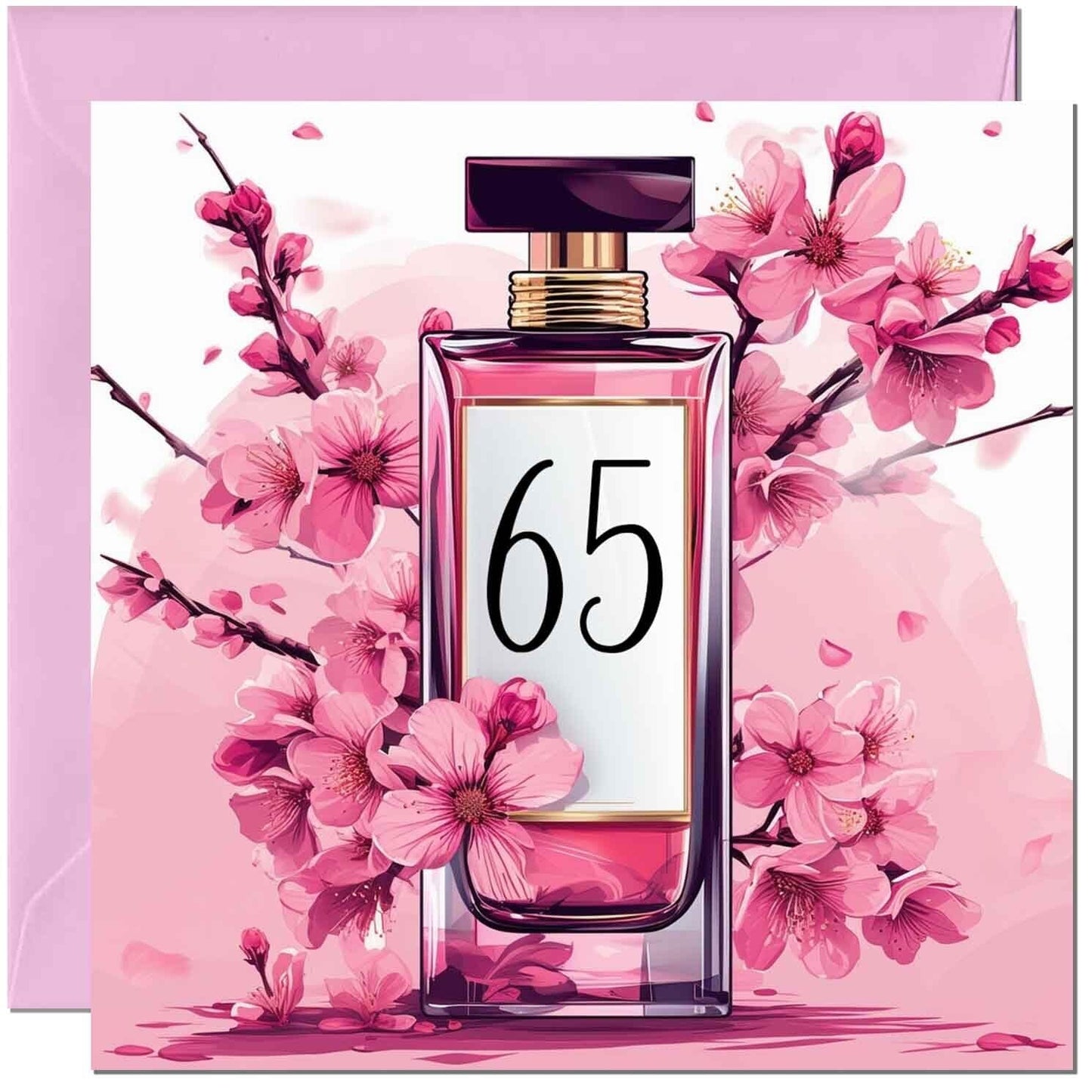 Birthday Card for women - Cherry Blossom Perfume Age - Elegant Classy