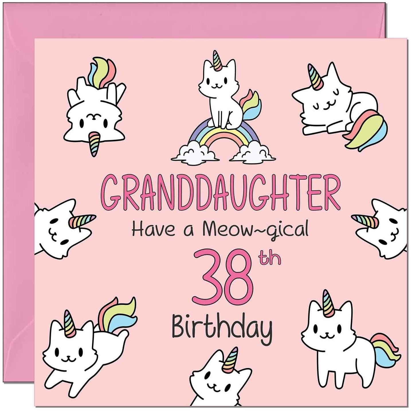 Granddaughter Birthday Card - Funny Cat Cute Granddaughters