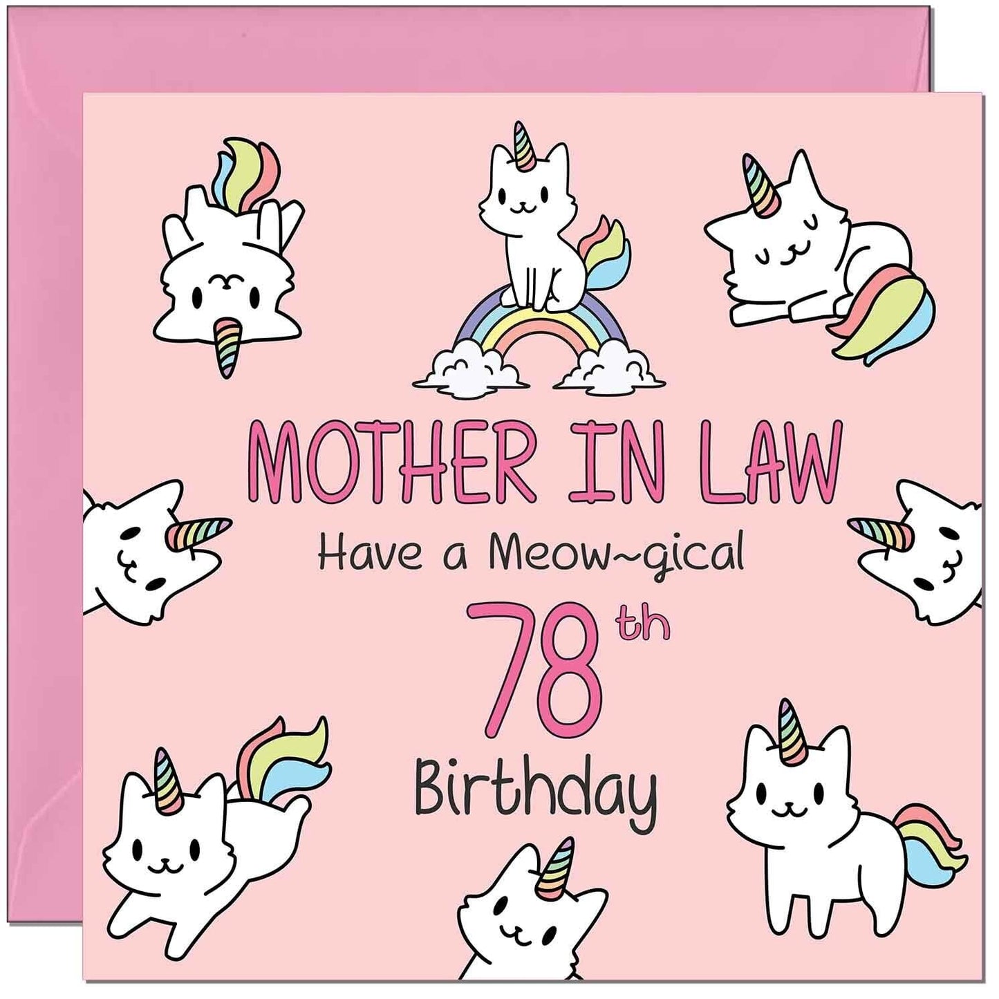 Mother in Law Birthday Card - Funny Cat Cute Mother in Laws