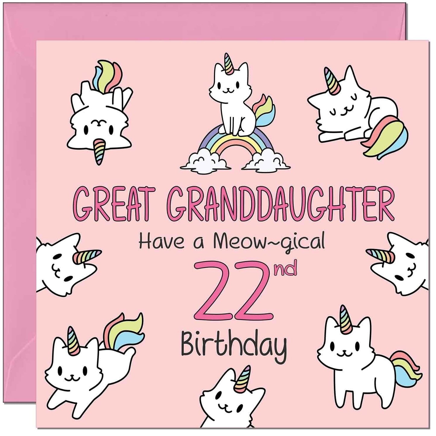 Great Granddaughter Birthday Card - Funny Cat Cute