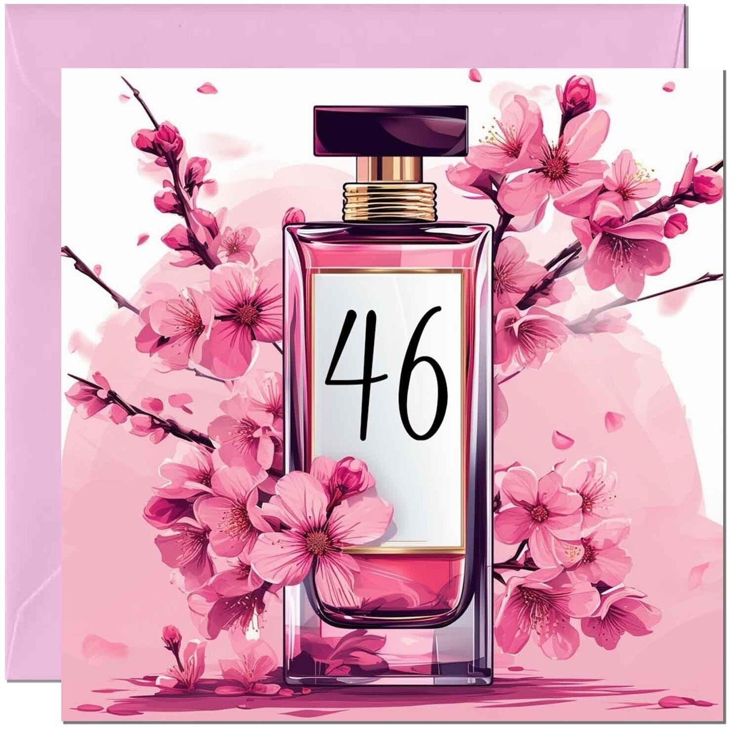 Birthday Card for women - Cherry Blossom Perfume Age - Elegant Classy