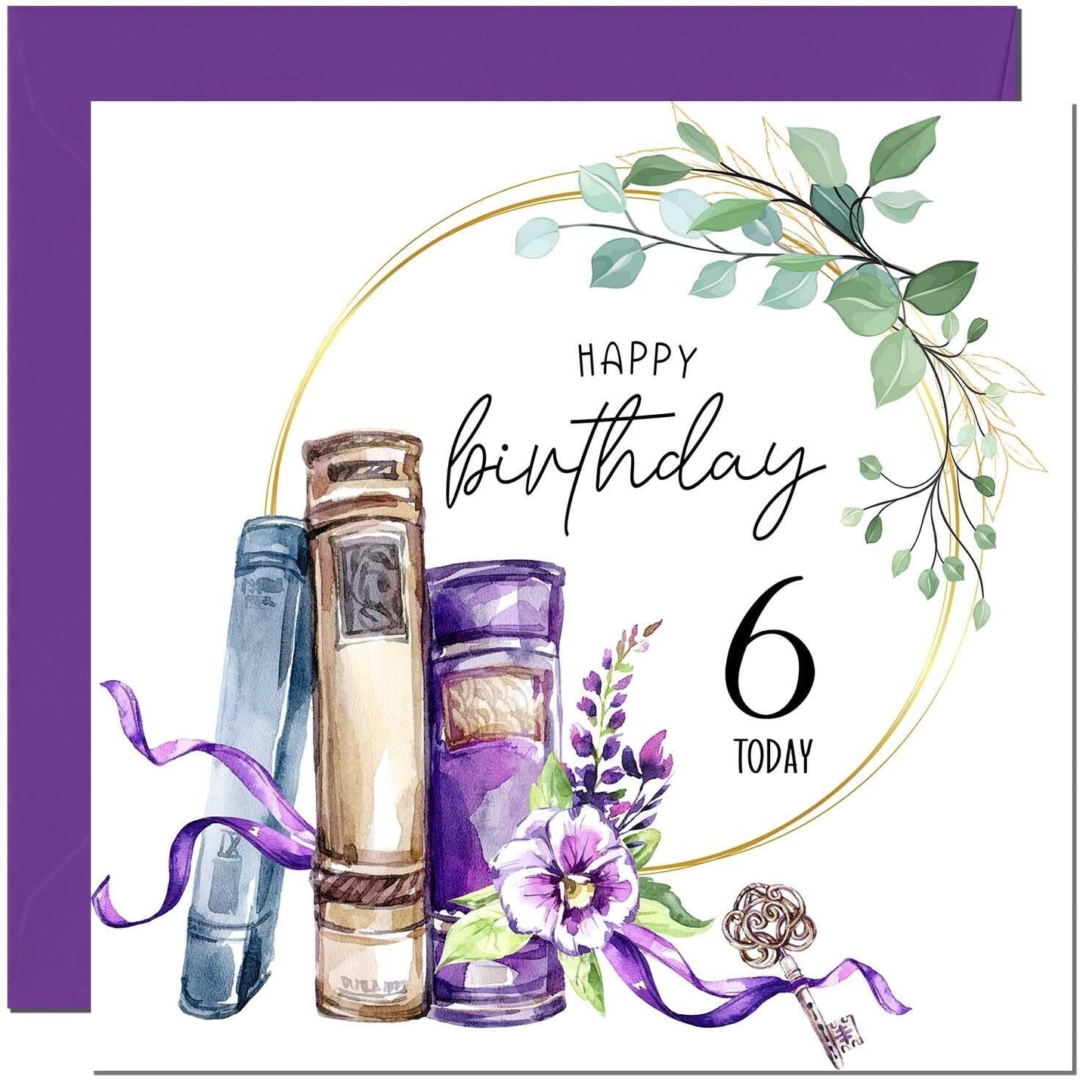 Birthday Card for women Floral Watercolour Book Beautiful