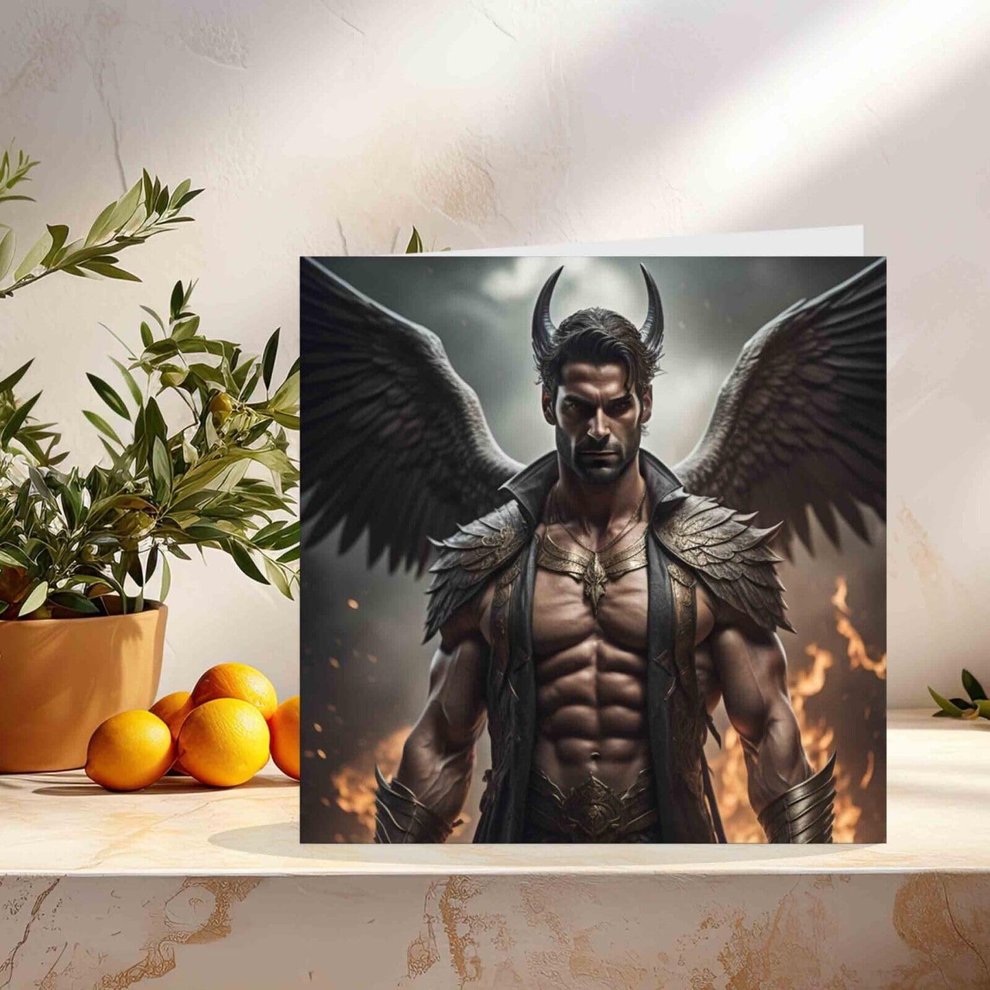Fallen Angel Greeting Card - Fantasy Card 145mm x 145mm