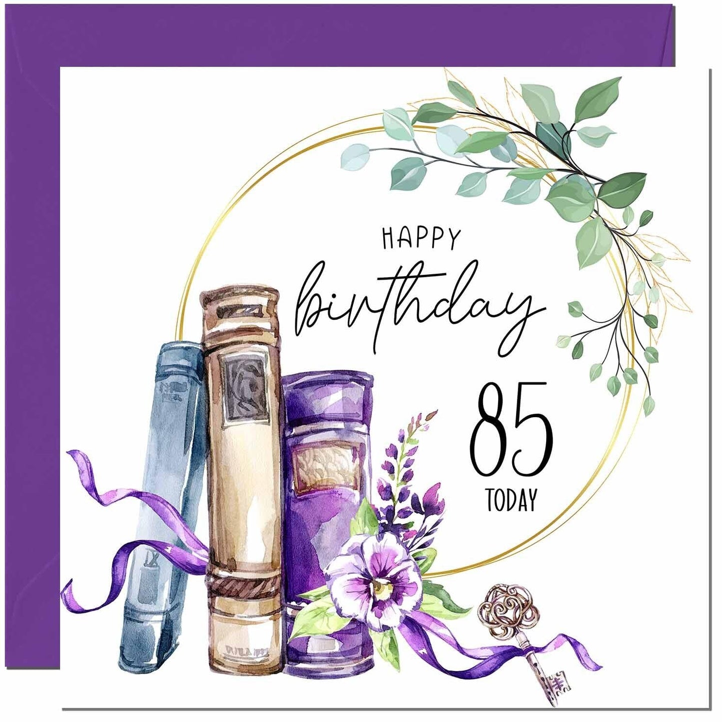Birthday Card for women Floral Watercolour Book Beautiful