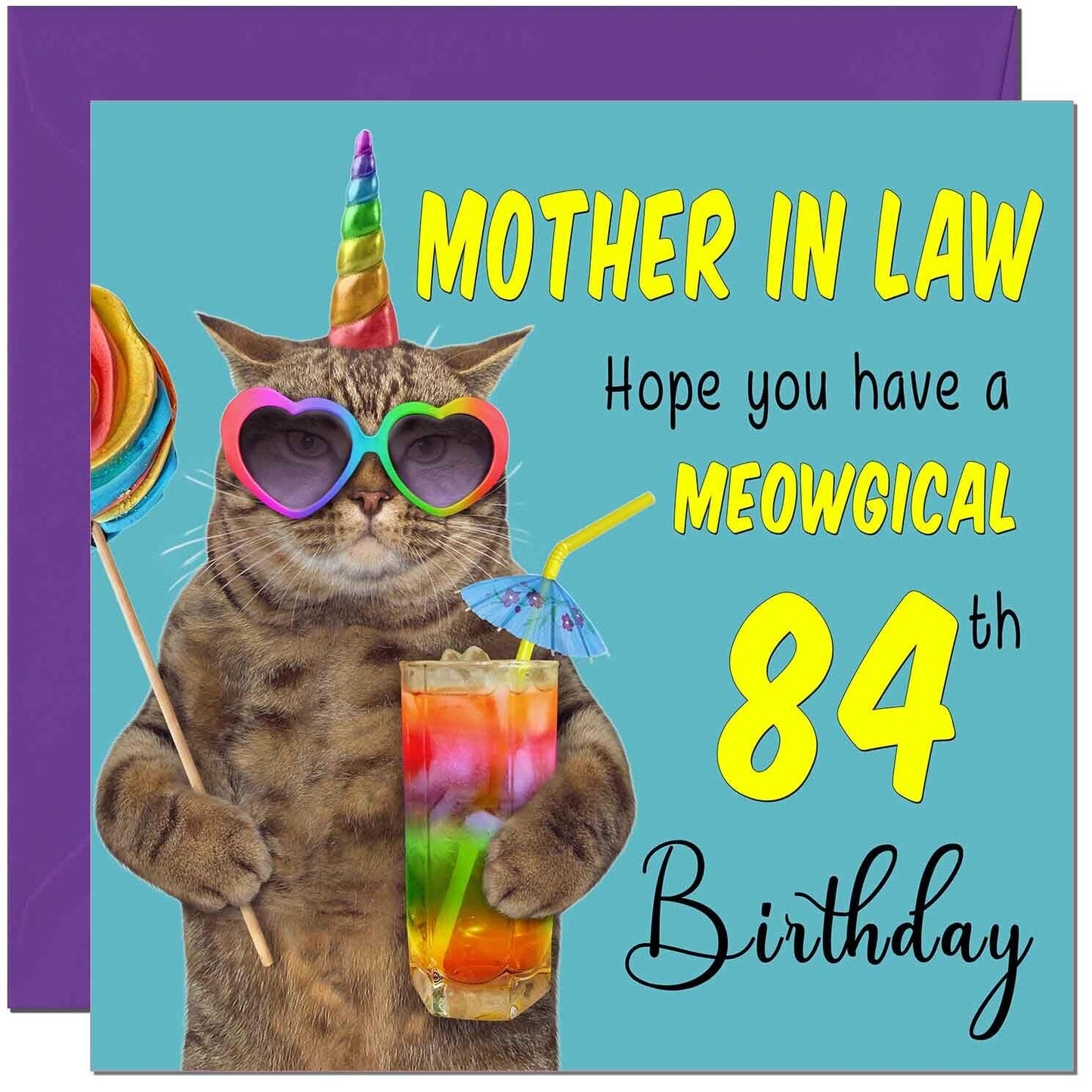 Mother in Law Birthday Card - Meowgical Cat Funny