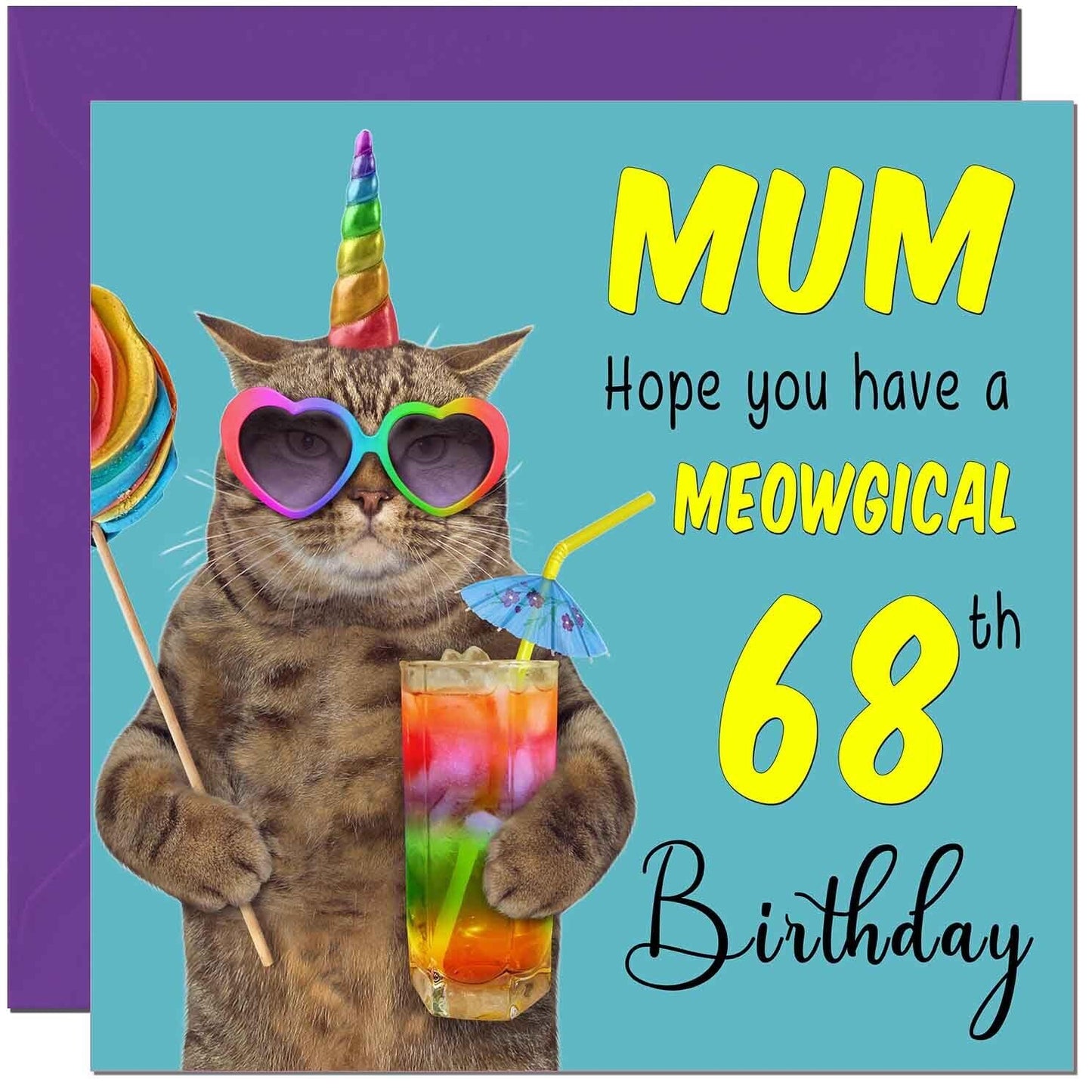 Mum Birthday Card - Meowgical Cat Funny Mom Mother