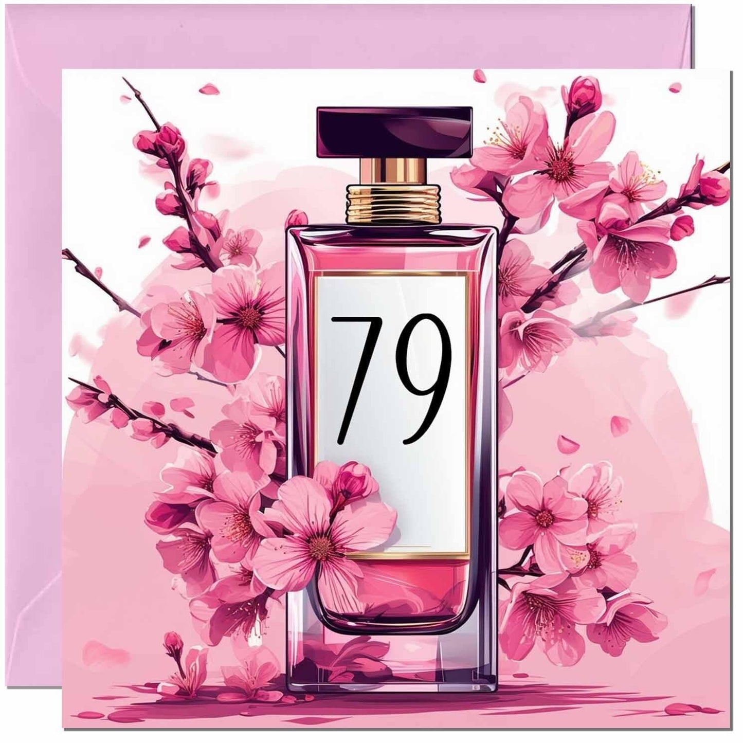Birthday Card for women - Cherry Blossom Perfume Age - Elegant Classy