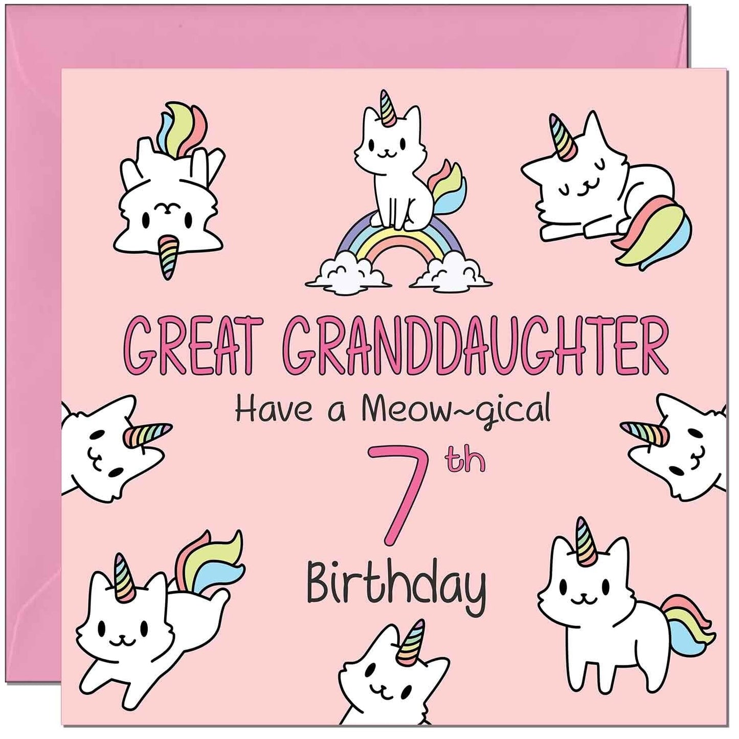 Great Granddaughter Birthday Card - Funny Cat Cute