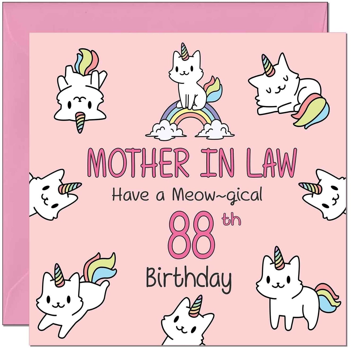 Mother in Law Birthday Card - Funny Cat Cute Mother in Laws