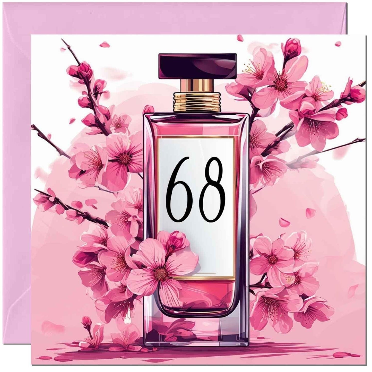Birthday Card for women - Cherry Blossom Perfume Age - Elegant Classy