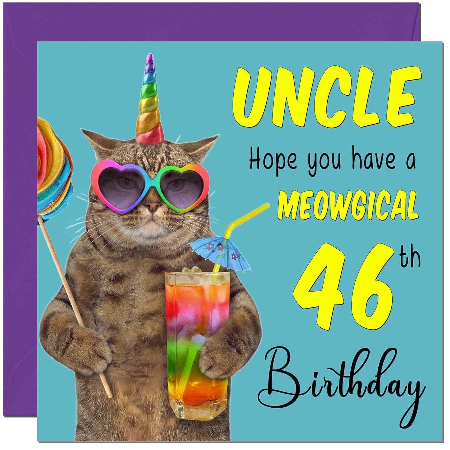 Uncle Birthday Card - Meowgical Cat Funny Uncle's