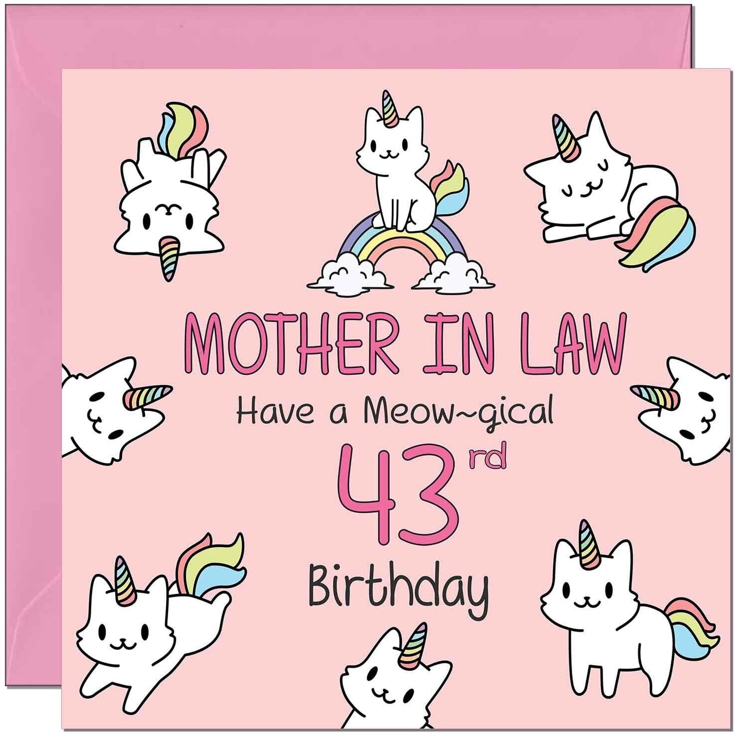 Mother in Law Birthday Card - Funny Cat Cute Mother in Laws