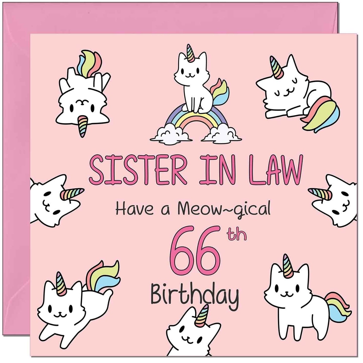 Sister in Law Birthday Card - Funny Cat Cute Sister-in-Laws