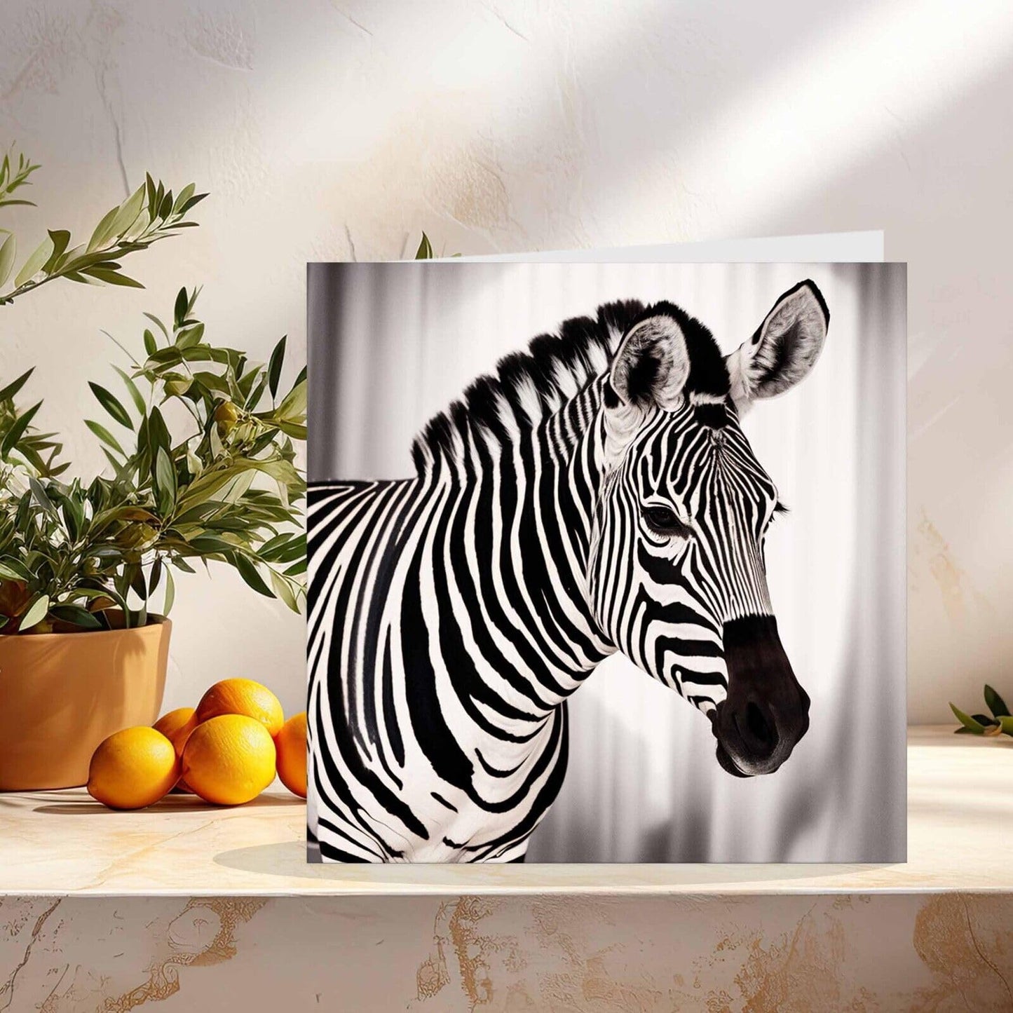 Zebra Greeting Card - Zebra Animal Card 145mm x 145mm