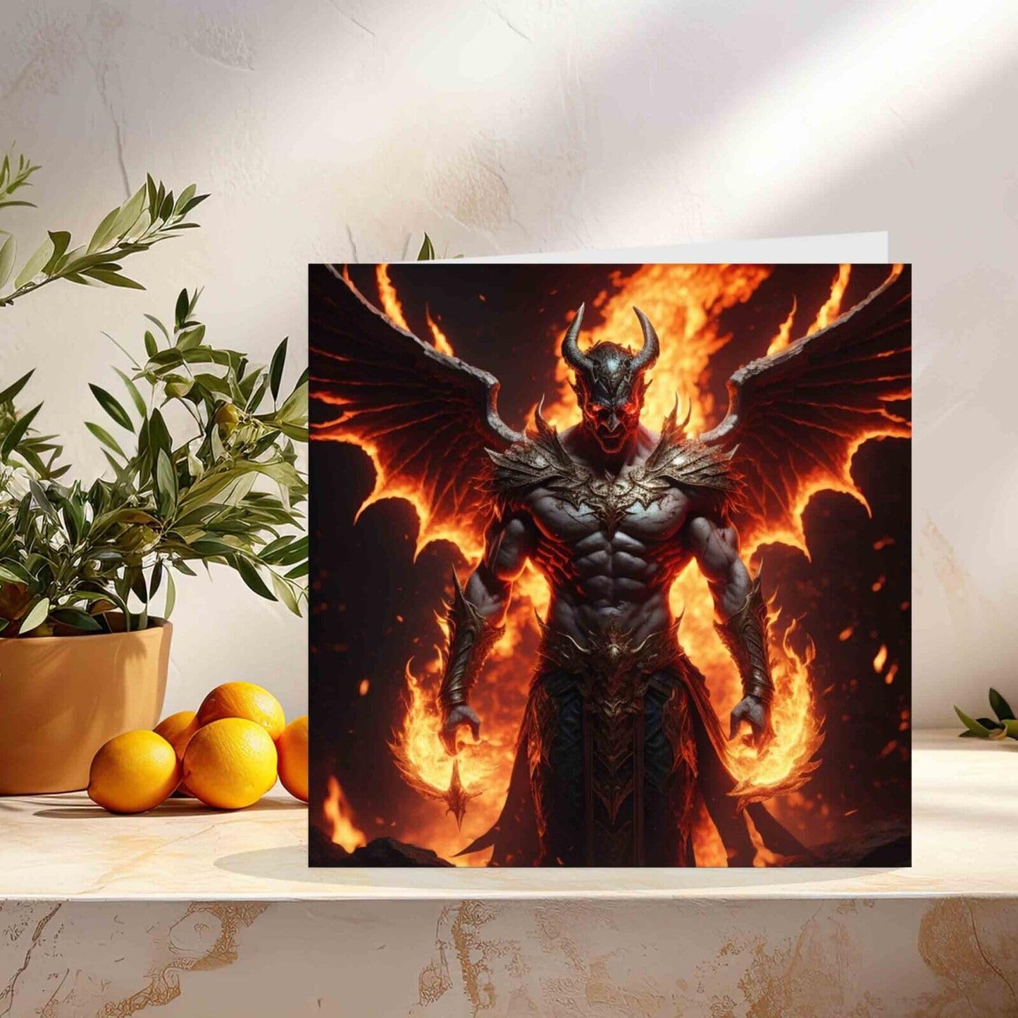 Satanic Greeting Card - Satan Devil 666 Lucifer birthday card 145mm x 145mm