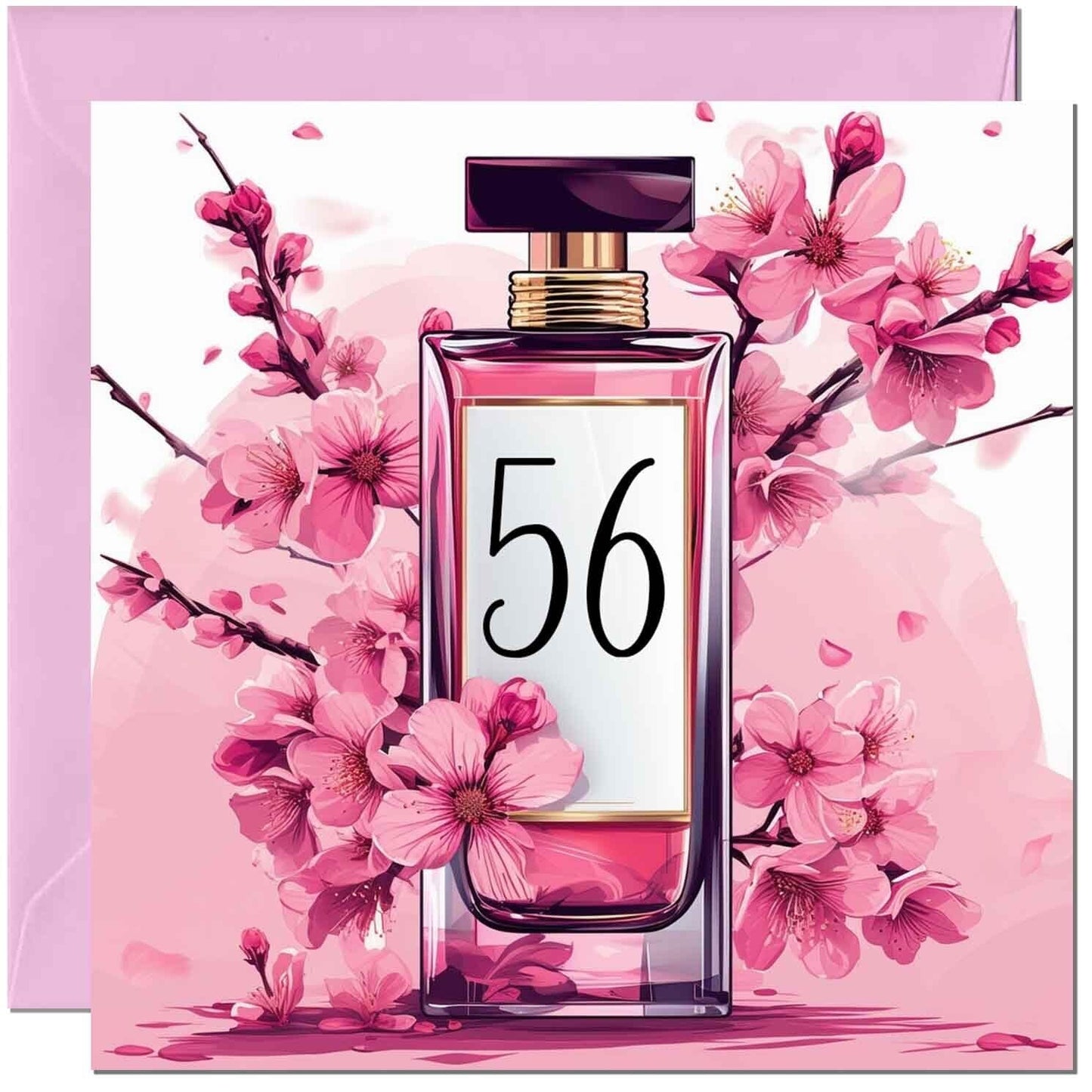 Birthday Card for women - Cherry Blossom Perfume Age - Elegant Classy