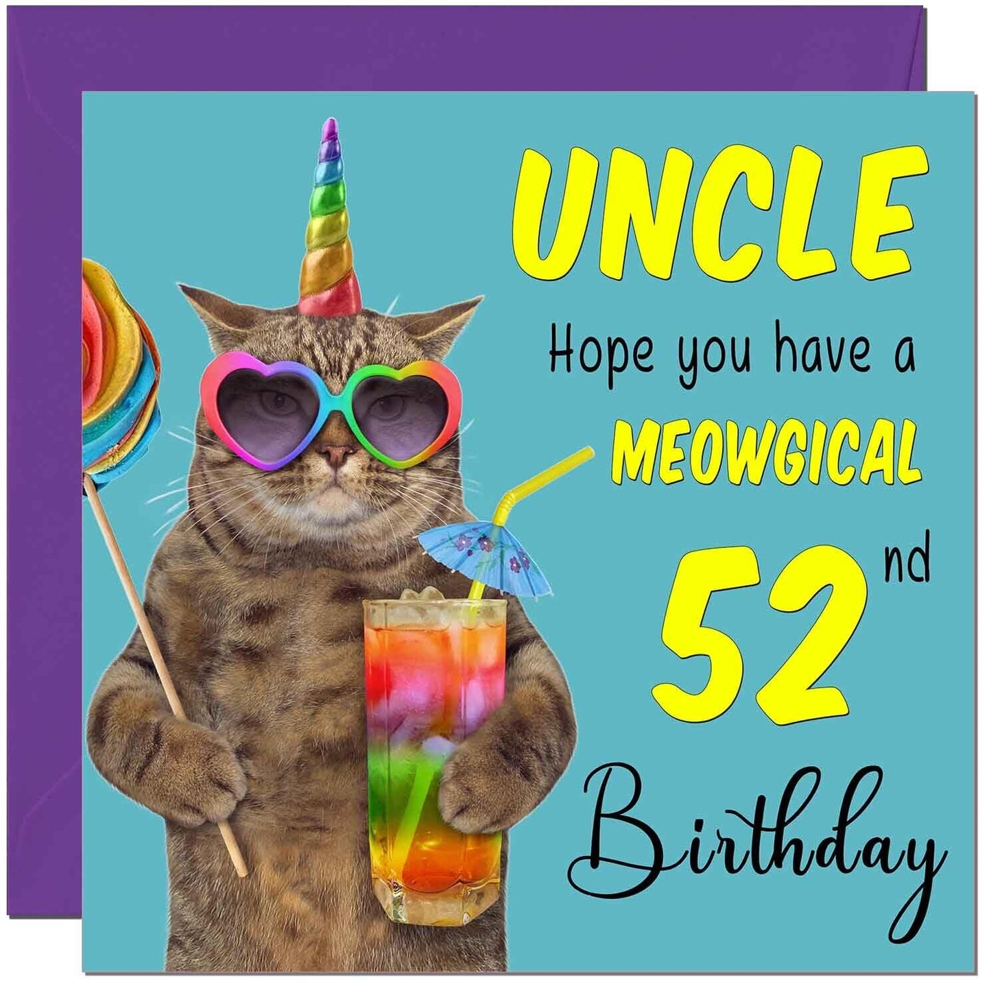 Uncle Birthday Card - Meowgical Cat Funny Uncle's