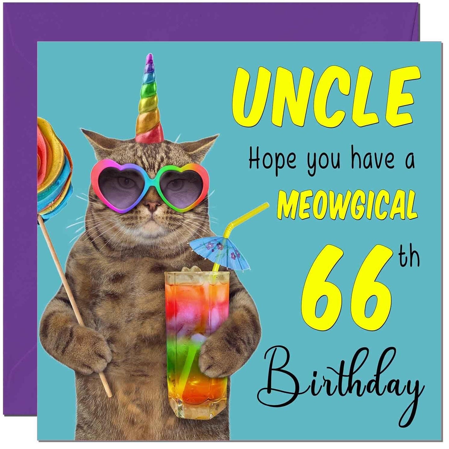 Uncle Birthday Card - Meowgical Cat Funny Uncle's