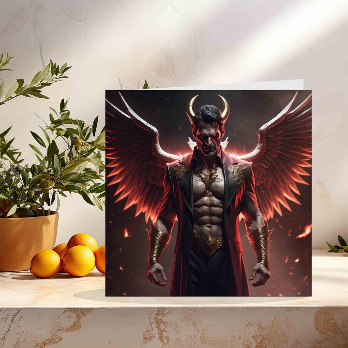 Lucifer Greeting Card - Satan Devil 666 satanic birthday card 145mm x 145mm