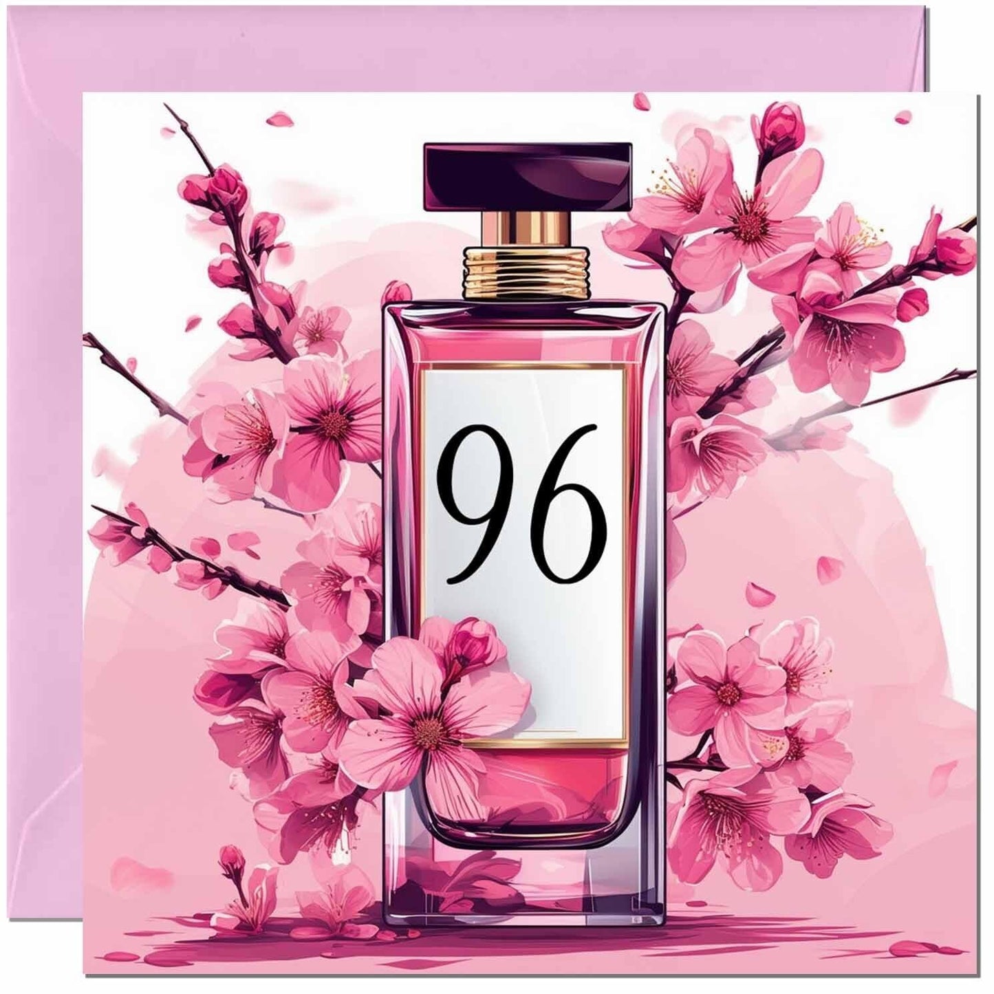 Birthday Card for women - Cherry Blossom Perfume Age - Elegant Classy