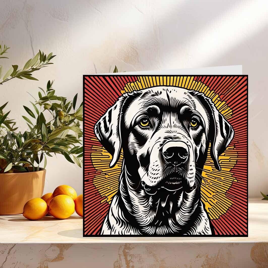 Labrador Dog Greeting Card Labrador Pop art Birthday Card 145 x 145mm