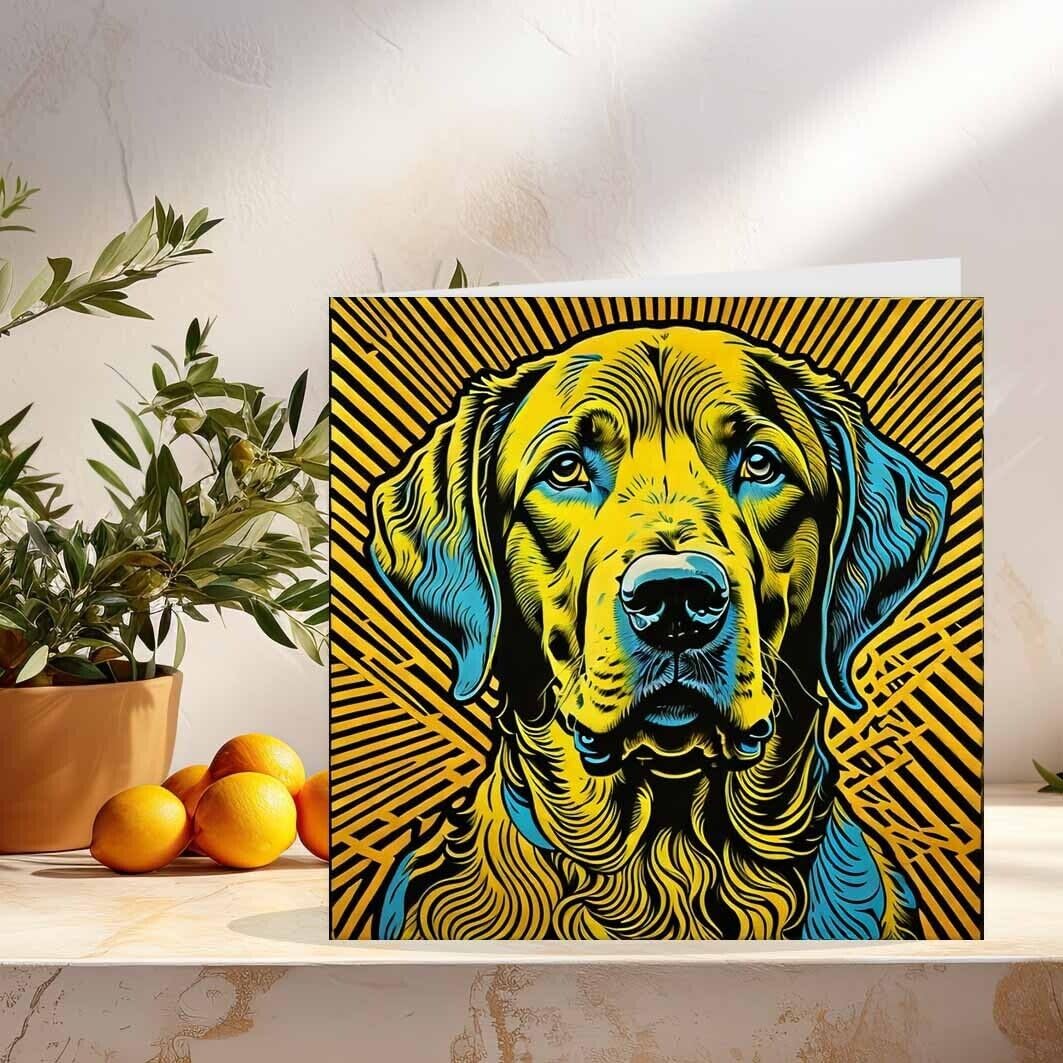 Labrador Pop Art Greeting Card Labrador Dog Birthday Card 145 x 145mm
