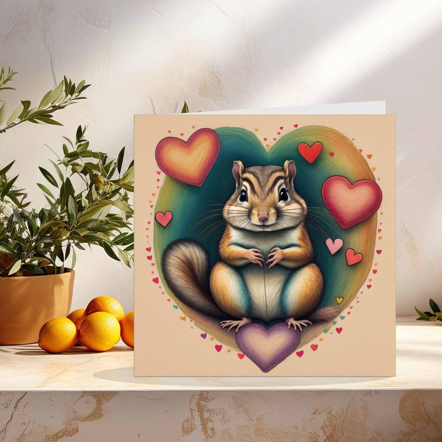 Chipmunk Greeting Card - Chipmunk Birthday Card 145mm x 145mm
