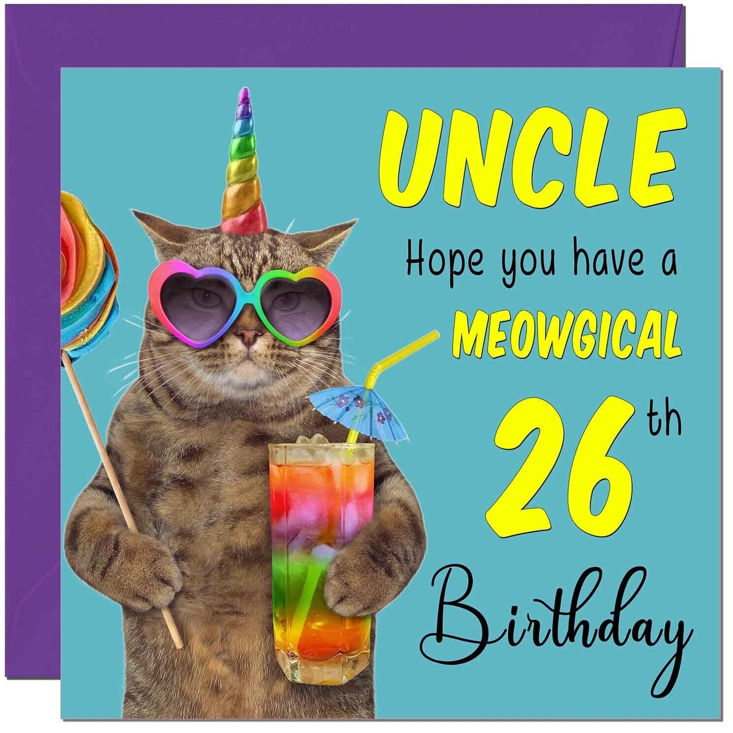 Uncle Birthday Card - Meowgical Cat Funny Uncle's