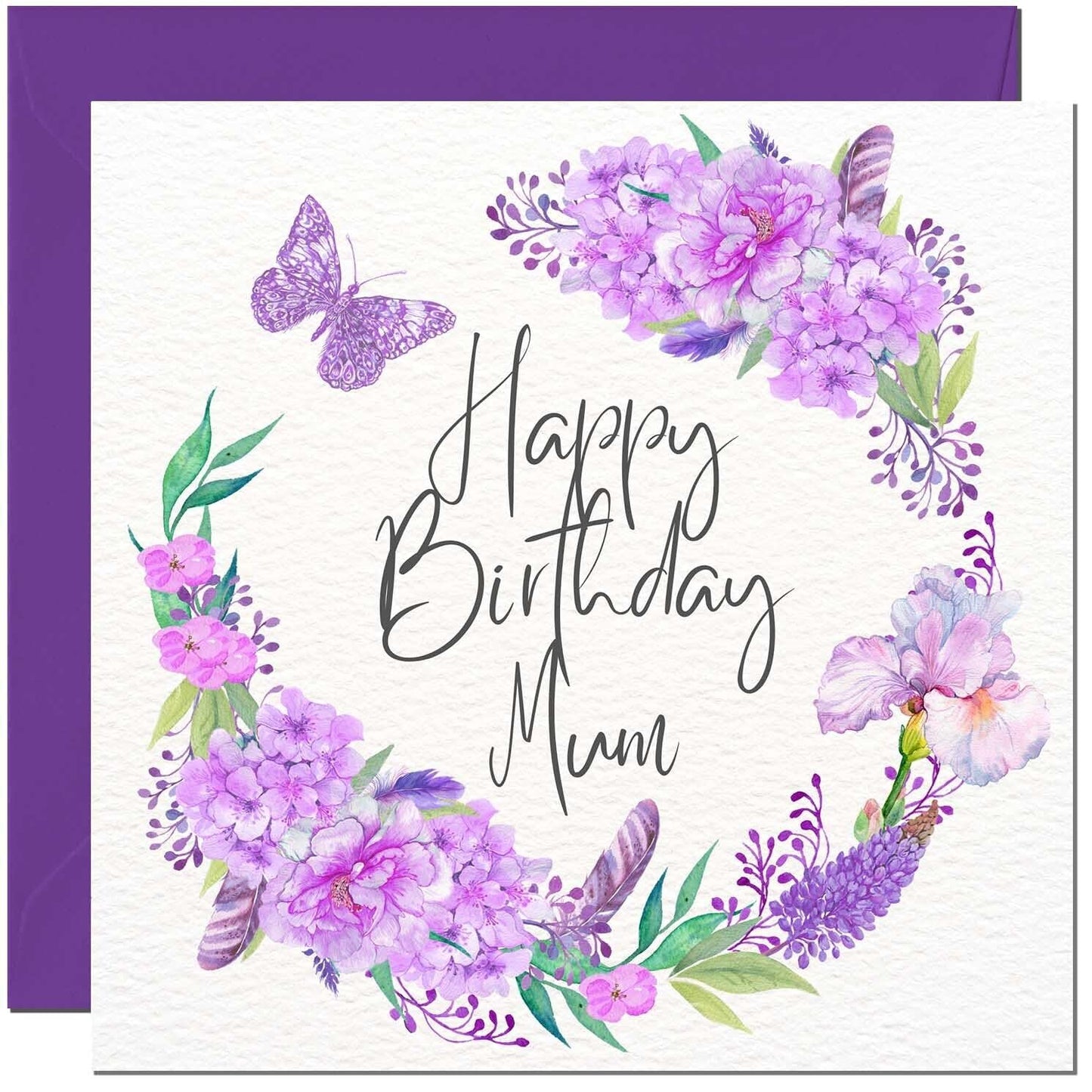 Birthday Card Womens Butterfly Beautiful Floral