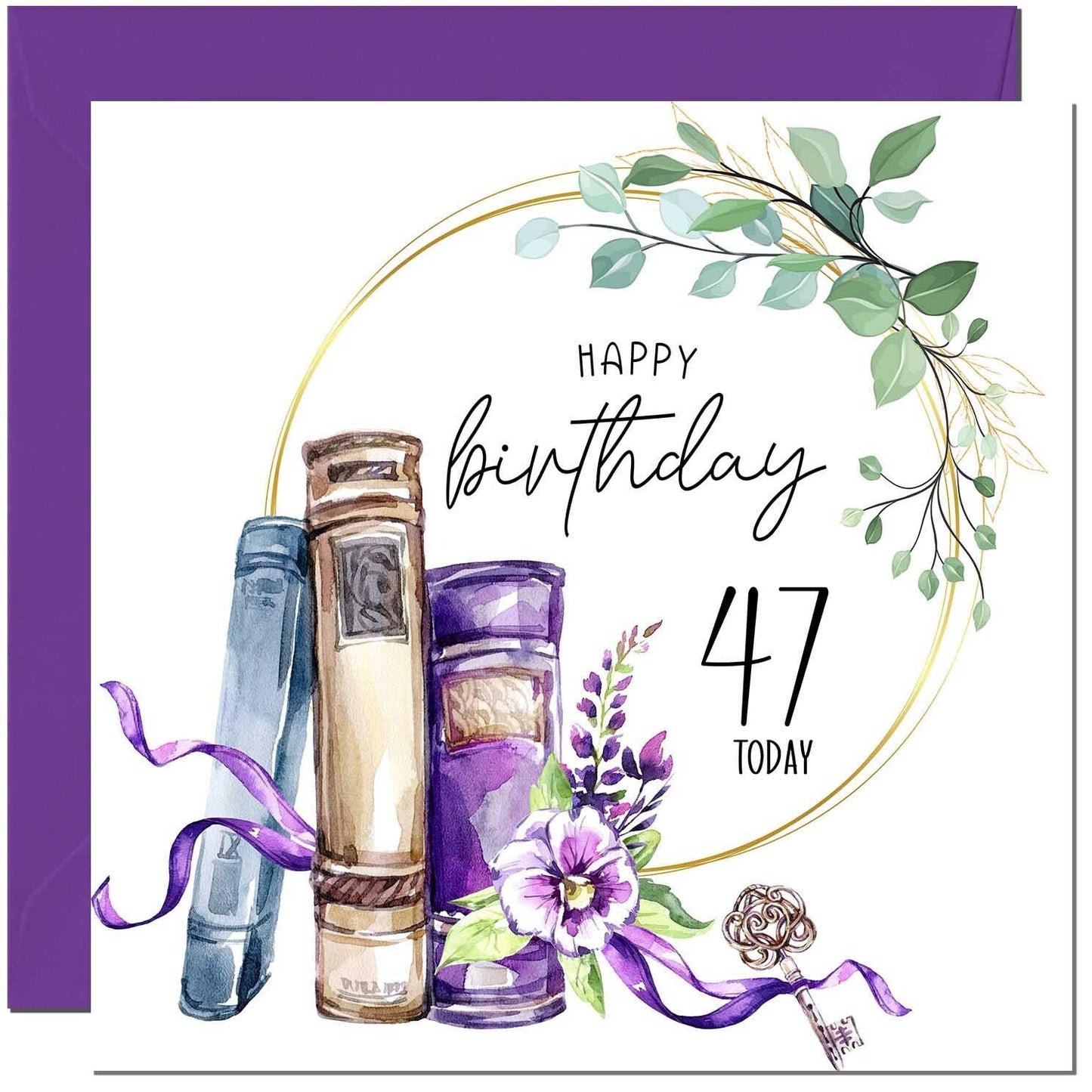 Birthday Card for women Floral Watercolour Book Beautiful