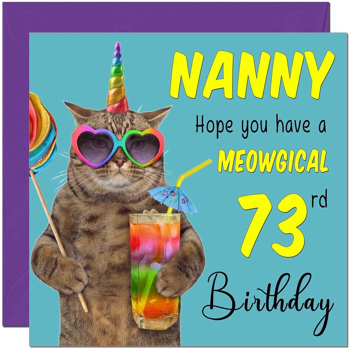 Nanny Birthday Card - Meowgical Cat Funny Grandma
