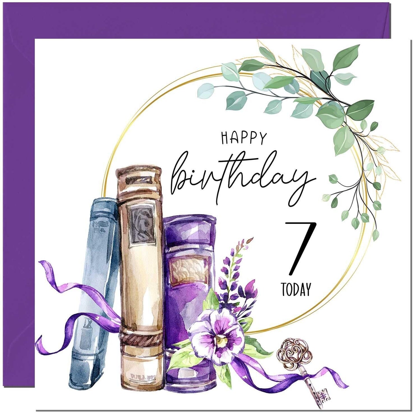 Birthday Card for women Floral Watercolour Book Beautiful