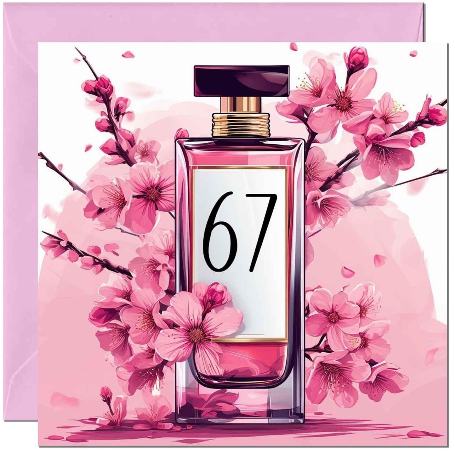 Birthday Card for women - Cherry Blossom Perfume Age - Elegant Classy