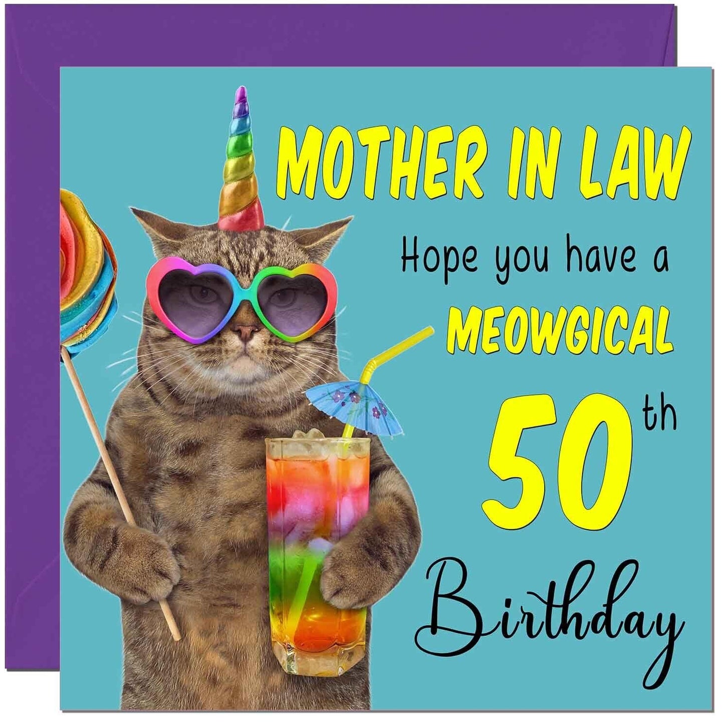 Mother in Law Birthday Card - Meowgical Cat Funny