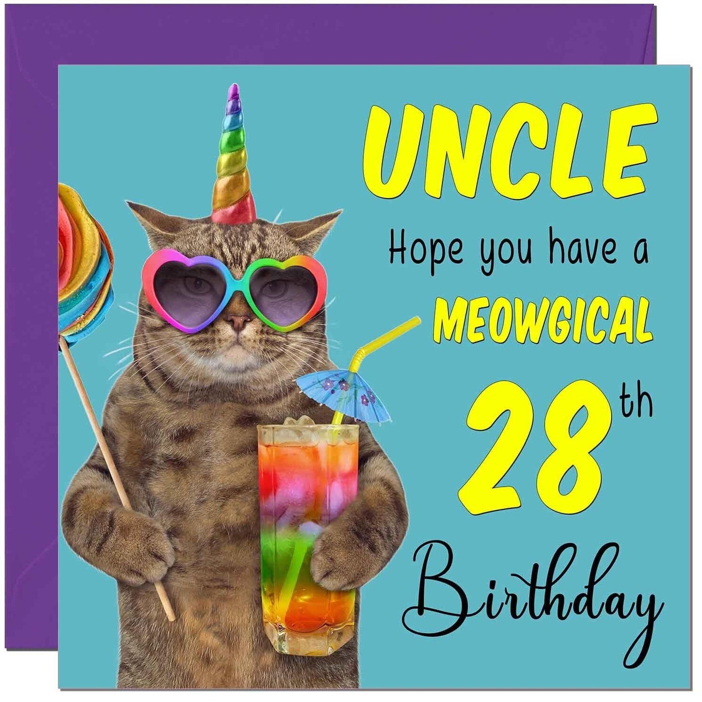 Uncle Birthday Card - Meowgical Cat Funny Uncle's