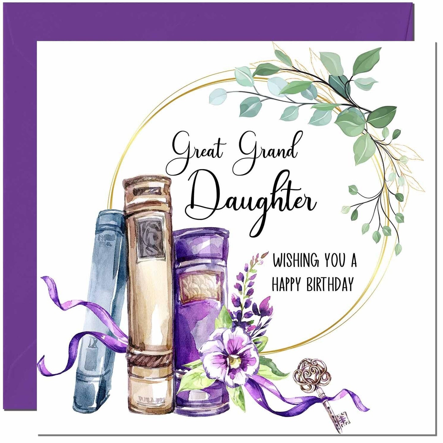 Birthday Card for women Floral Watercolour Book Beautiful
