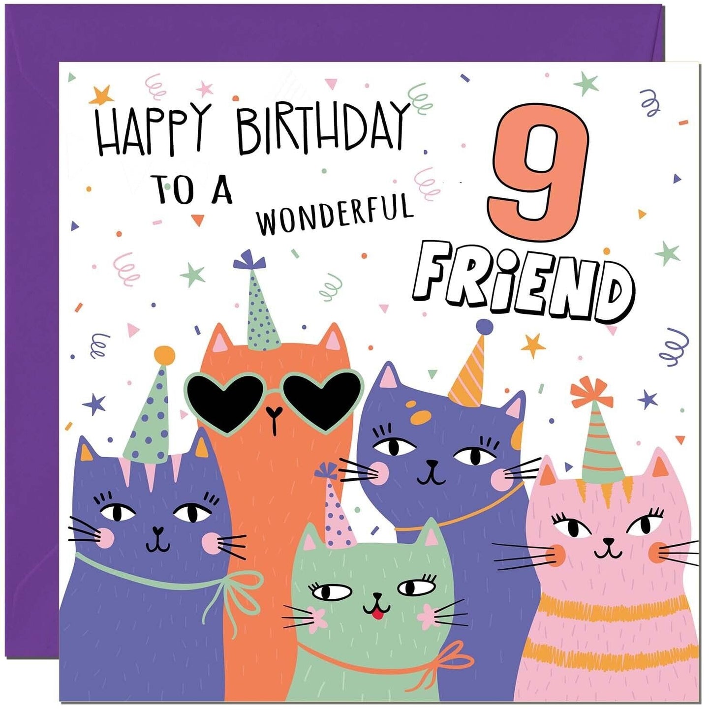 Friend Birthday Card - Childrens Cute Cat Best Friends
