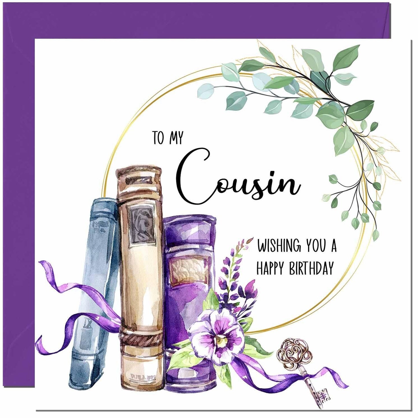 Birthday Card for women Floral Watercolour Book Beautiful