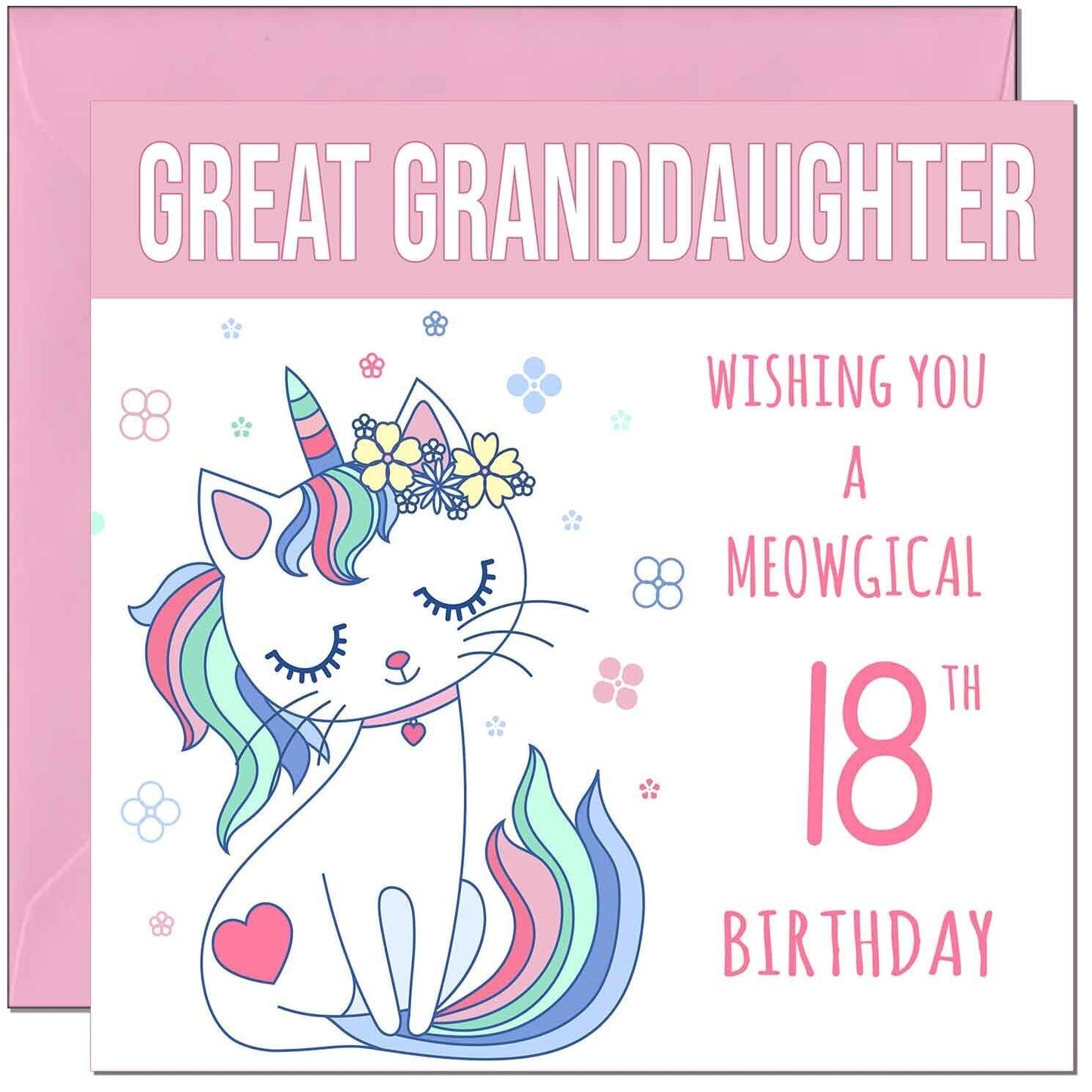 Great Granddaughter Birthday Card - Meowgical Funny Cat